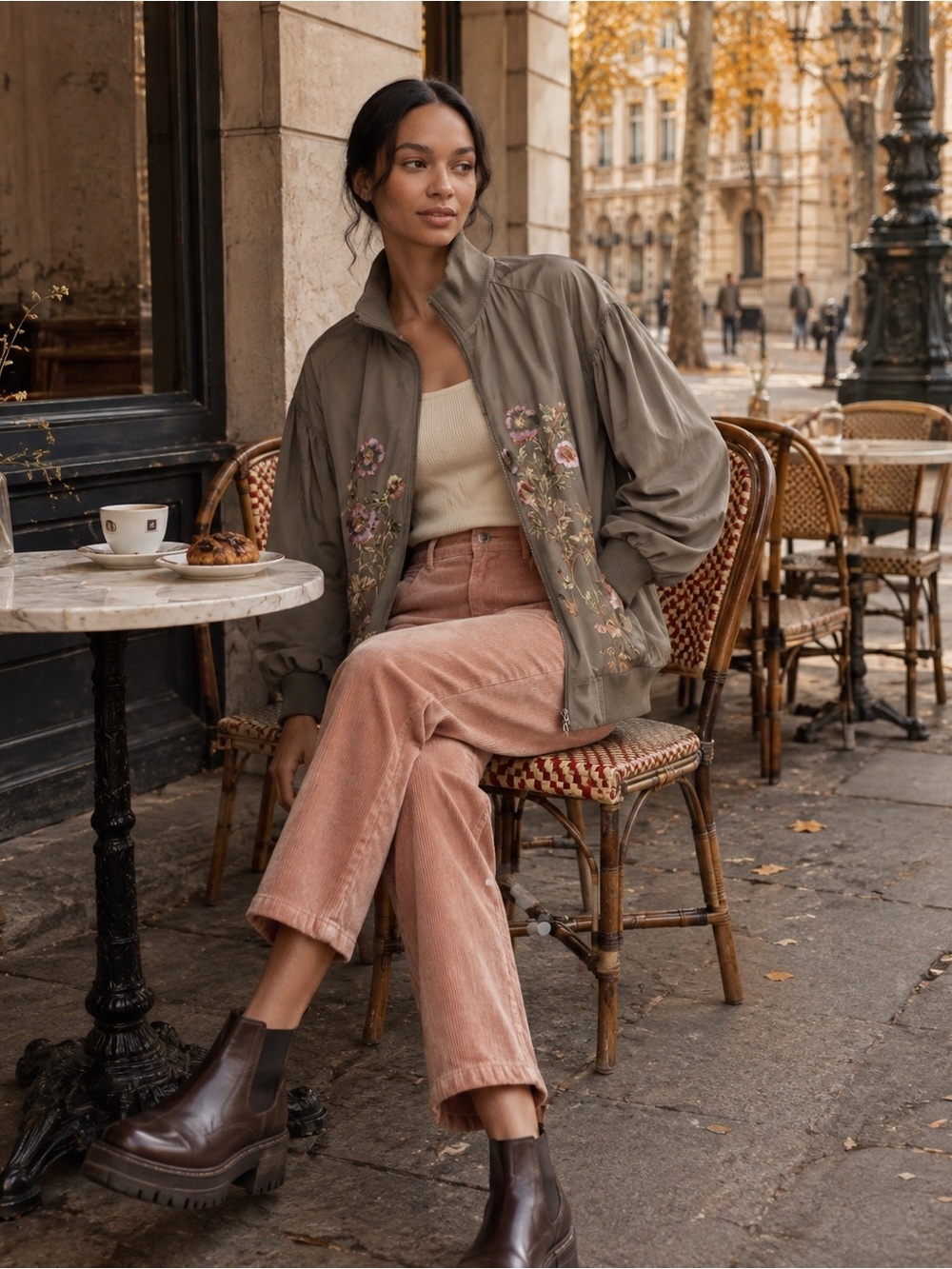 Anthropologie NWT Floral Embroidered Bomber Jacket size S.